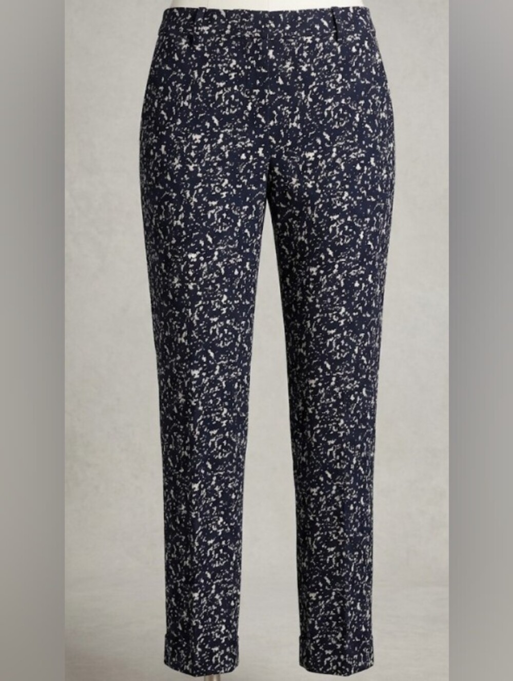 Diane Von Furstenberg Silk Black & White Speckled Pants  (8) Designer Quiet Lux